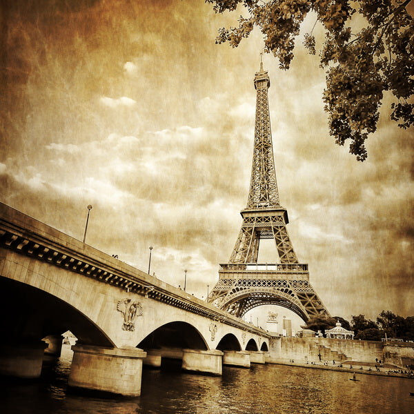 Vintage View of the Eiffel Tower and Pont d’Iéna