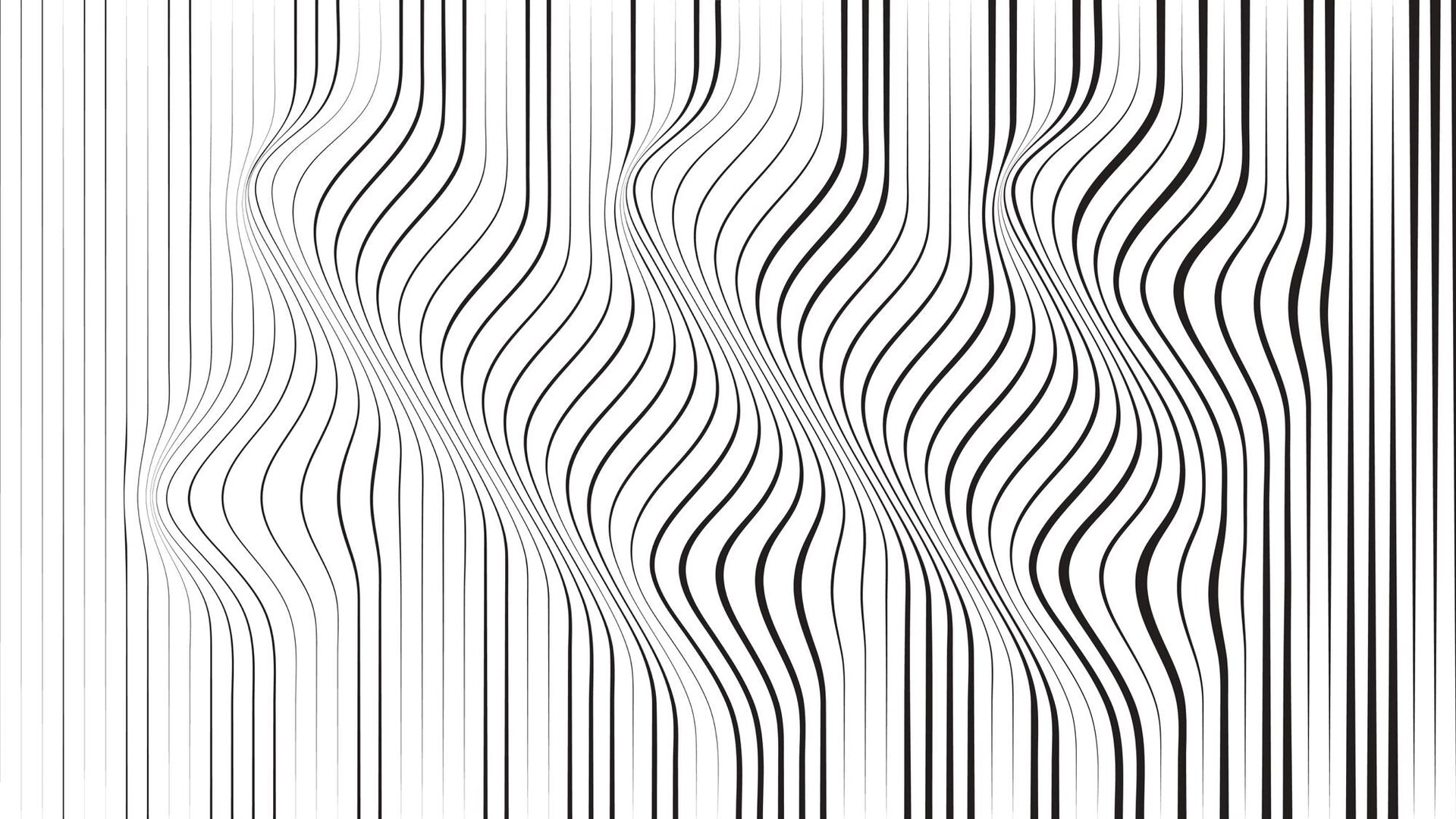 Wavy Black and White Line Art