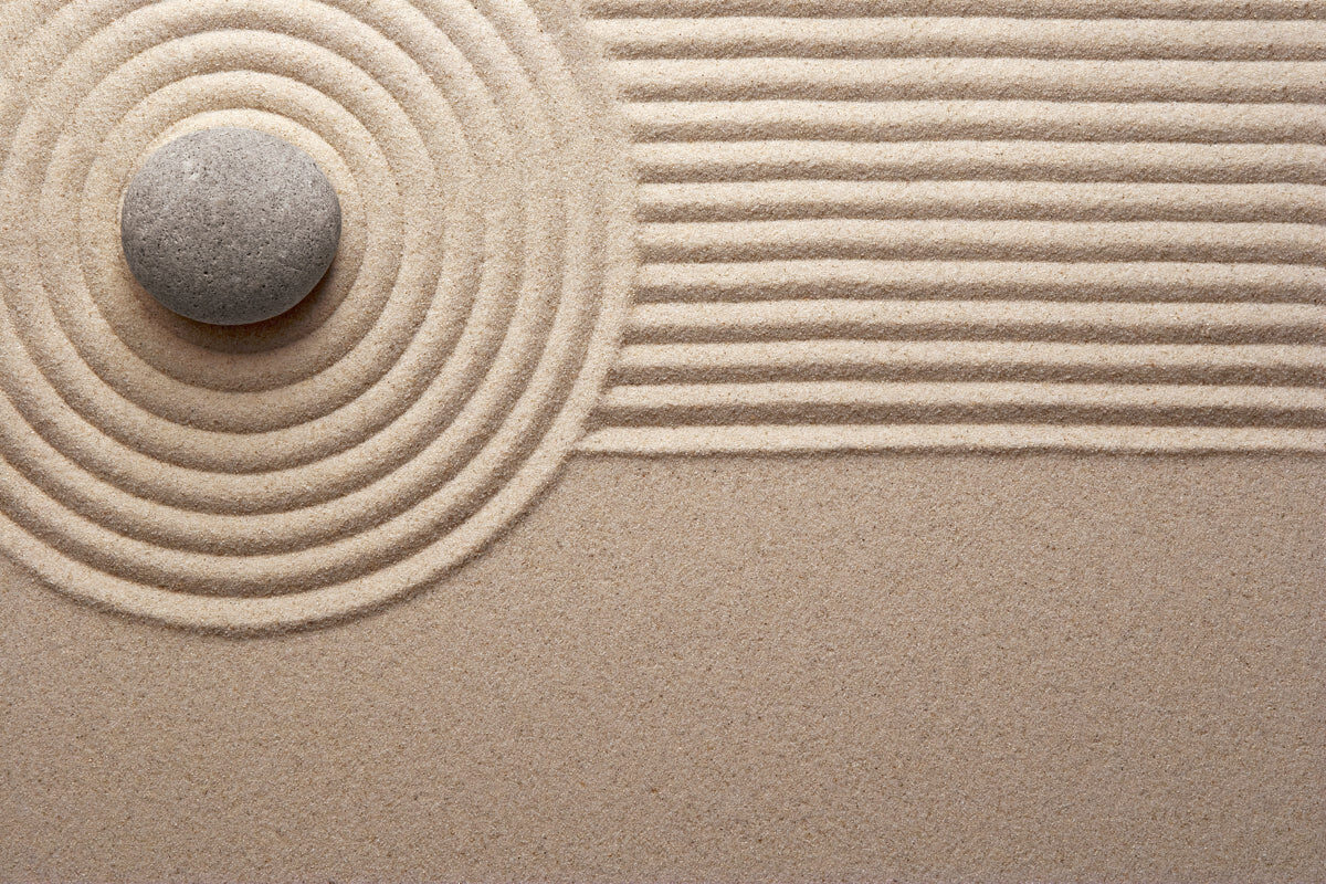 Zen Garden-Inspired Beige Texture with Stone